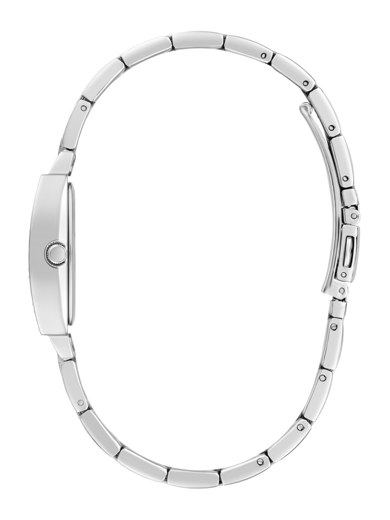 Guess Silver-Tone Crystal Barrel Analog Watch - Silver Guess Silver-Tone Crystal Barrel Analog Watch - Silver