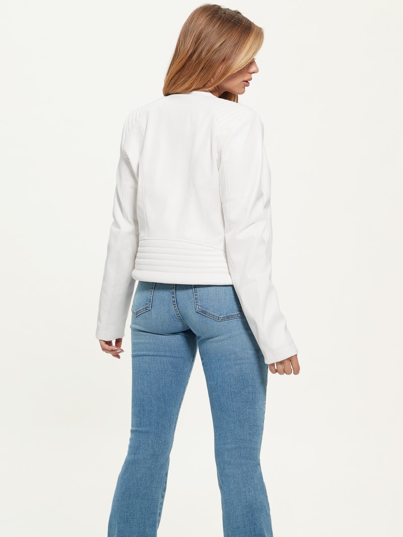 Guess Fiammetta Moto Jacket - Cream White Guess Fiammetta Moto Jacket - Cream White