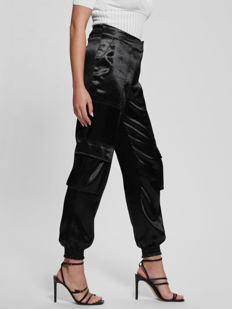 Guess Eco Soundwave Satin Cargo Pants - Black Guess Eco Soundwave Satin Cargo Pants - Black