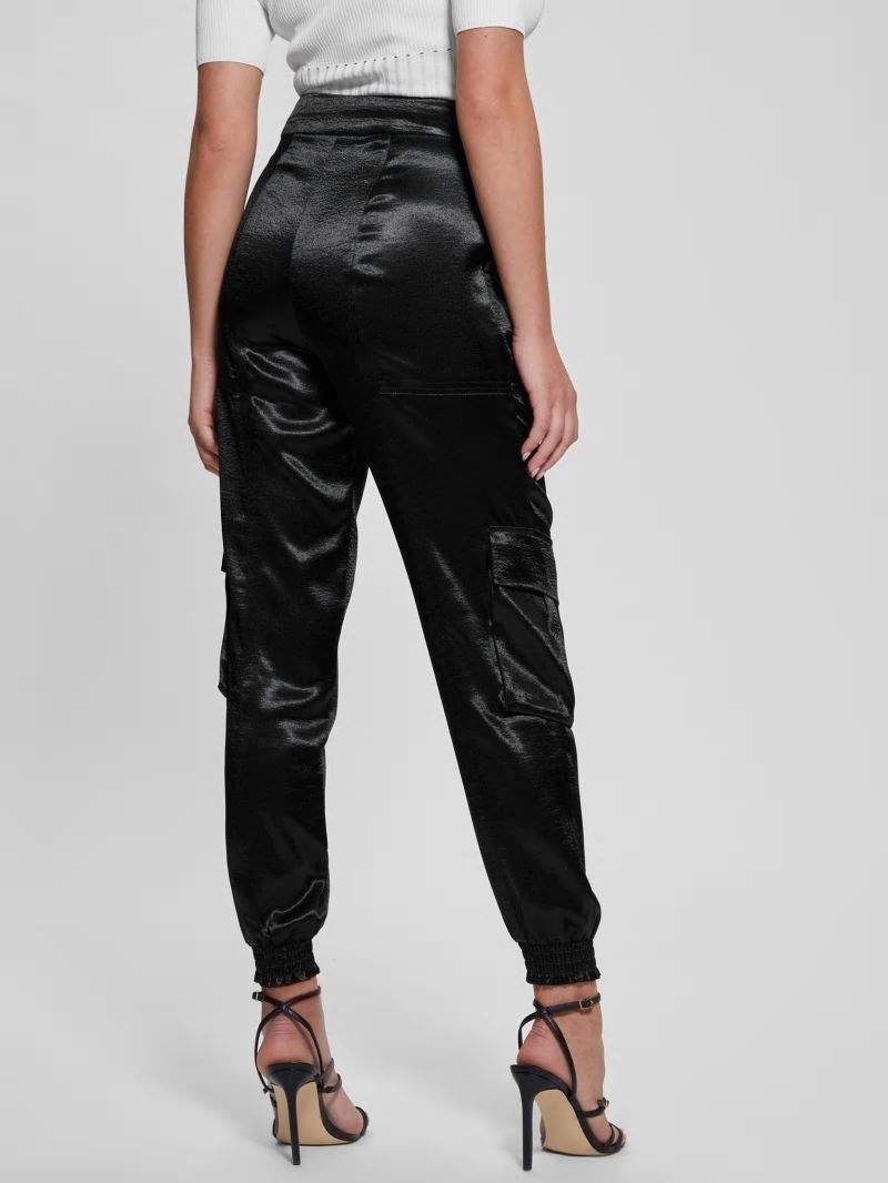Guess Eco Soundwave Satin Cargo Pants - Black Guess Eco Soundwave Satin Cargo Pants - Black