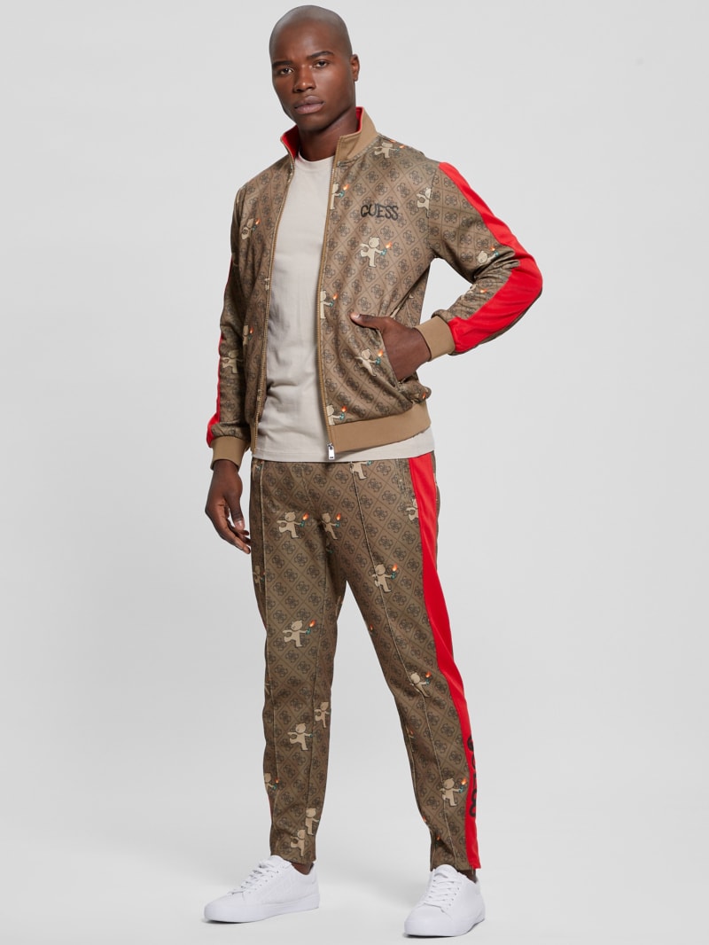 Guess Graphic Knit Pants - 4g Big Aop Brown With Ted Guess Graphic Knit Pants - 4g Big Aop Brown With Ted