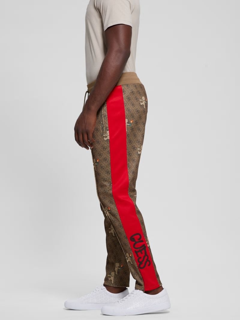 Guess Graphic Knit Pants - 4g Big Aop Brown With Ted Guess Graphic Knit Pants - 4g Big Aop Brown With Ted