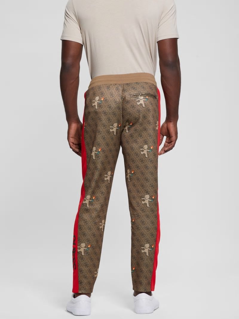Guess Graphic Knit Pants - 4g Big Aop Brown With Ted Guess Graphic Knit Pants - 4g Big Aop Brown With Ted
