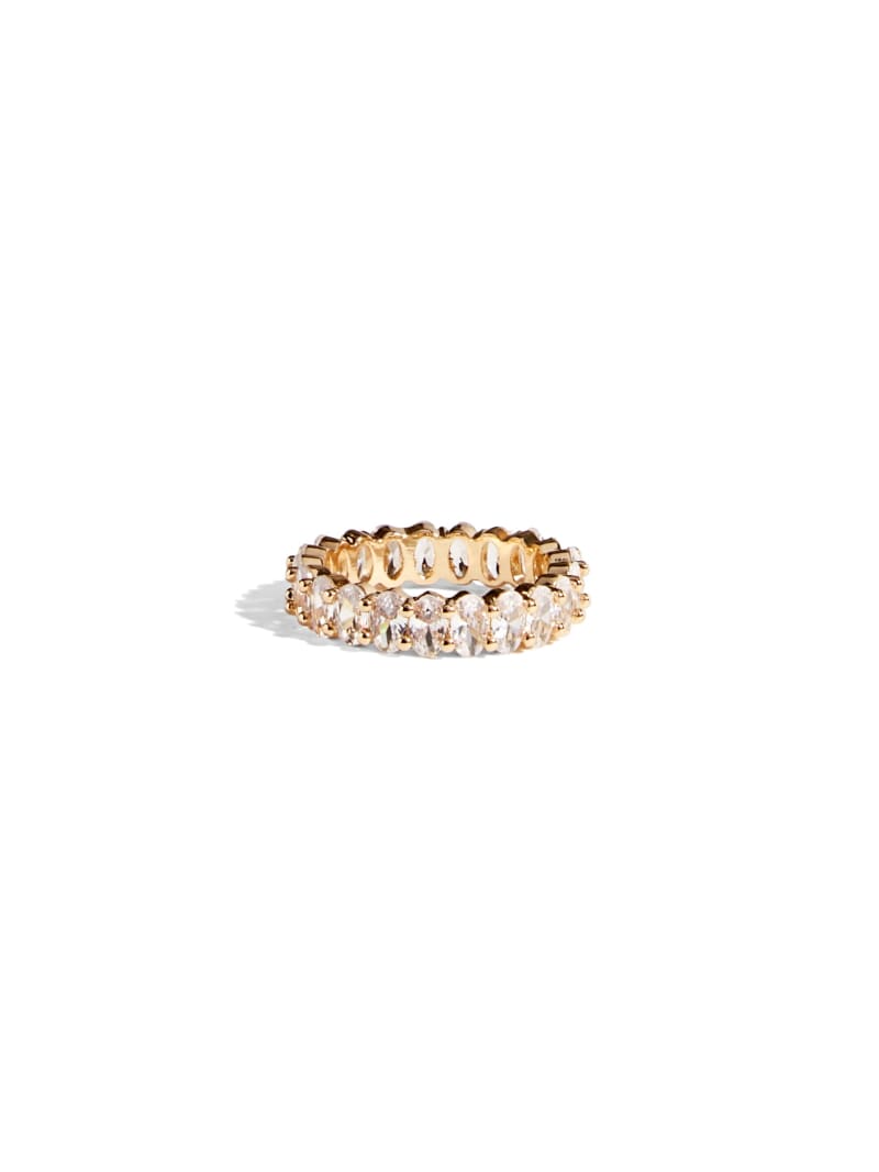 Guess Gold-Tone Baguette CZ Ring - Size 7 - Gold Guess Gold-Tone Baguette CZ Ring - Size 7 - Gold