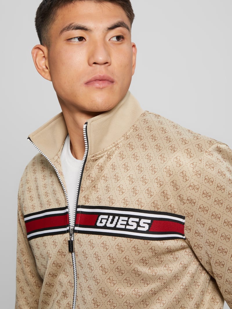 Guess Eco Korbin Track Jacket - 4g Aop Beige Blanco Guess Eco Korbin Track Jacket - 4g Aop Beige Blanco