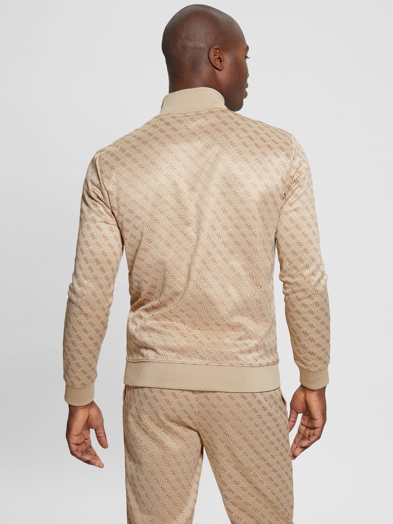 Guess Eco Korbin Track Jacket - 4g Aop Beige Blanco Guess Eco Korbin Track Jacket - 4g Aop Beige Blanco