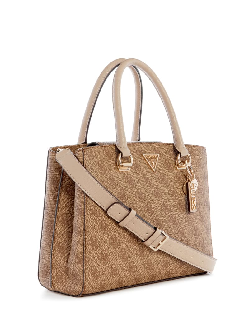 Guess Noelle Quattro G Girlfriend Satchel - Latte Logo Guess Noelle Quattro G Girlfriend Satchel - Latte Logo