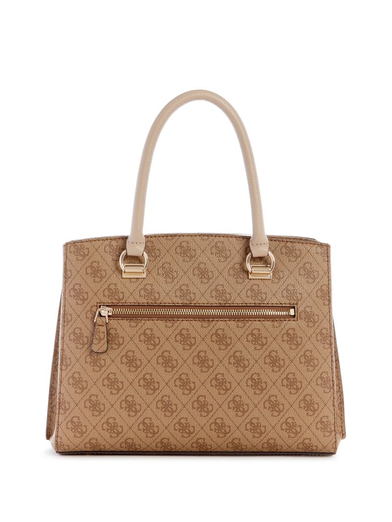 Guess Noelle Quattro G Girlfriend Satchel - Latte Logo Guess Noelle Quattro G Girlfriend Satchel - Latte Logo