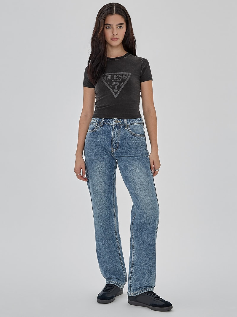 Guess GUESS Originals Vintage Triangle Baby Tee - Jet Black Multi Guess GUESS Originals Vintage Triangle Baby Tee - Jet Black Multi