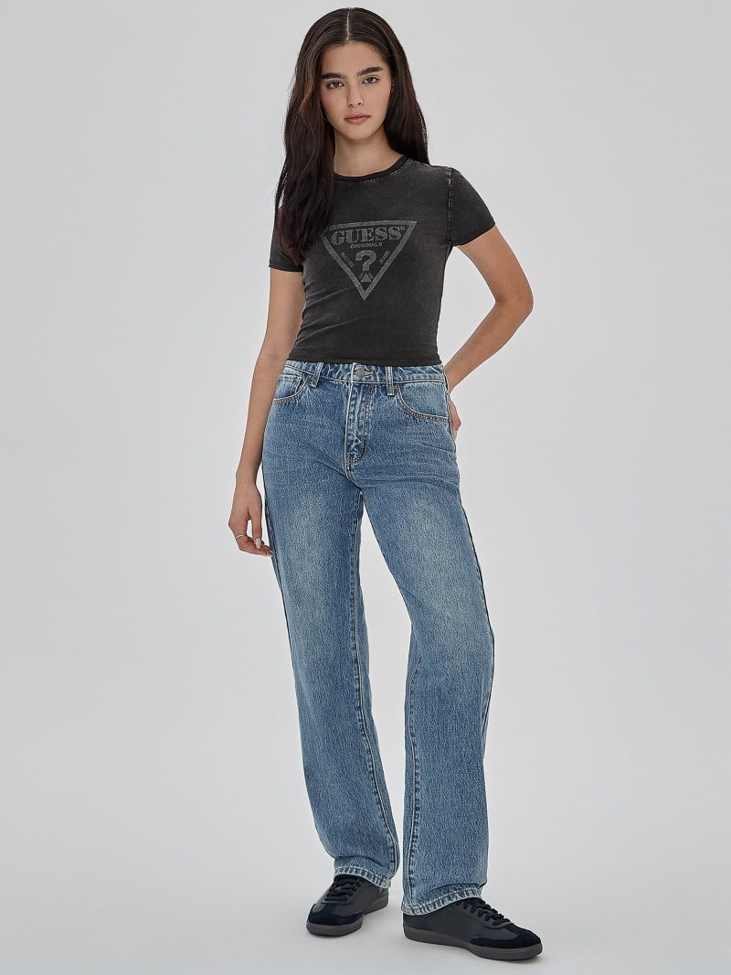 Guess GUESS Originals Vintage Triangle Baby Tee - Jet Black Multi Guess GUESS Originals Vintage Triangle Baby Tee - Jet Black Multi
