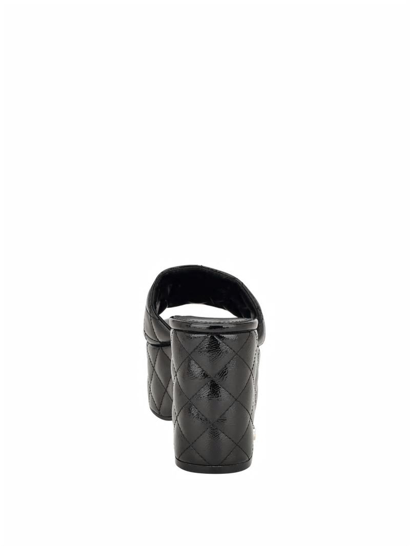 Guess Yanni Quilted Platform Mules - Black 002 Guess Yanni Quilted Platform Mules - Black 002