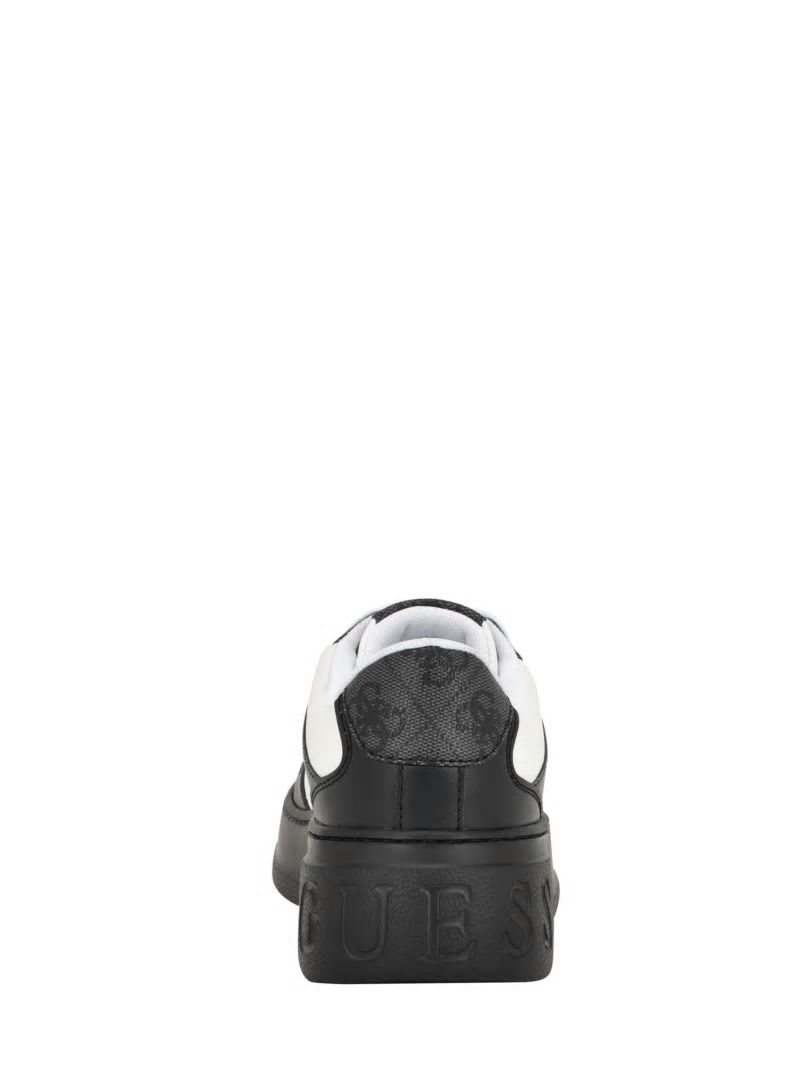 Guess Cleva Contrasting Low-Top Sneakers - White Graffiti Guess Cleva Contrasting Low-Top Sneakers - White Graffiti