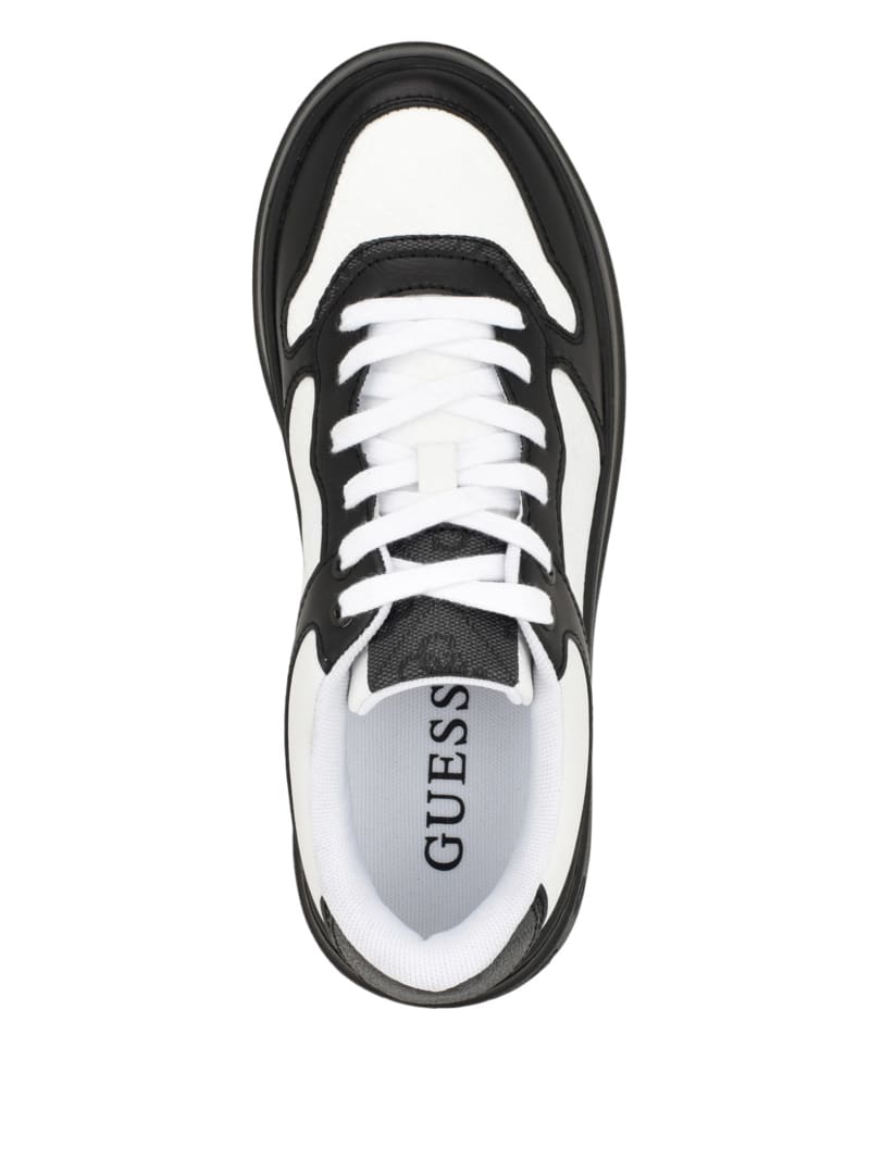 Guess Cleva Contrasting Low-Top Sneakers - White Graffiti Guess Cleva Contrasting Low-Top Sneakers - White Graffiti