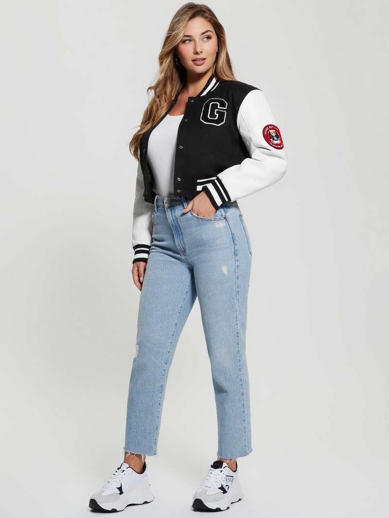 Guess Bear Varsity Jacket - Black Guess Bear Varsity Jacket - Black