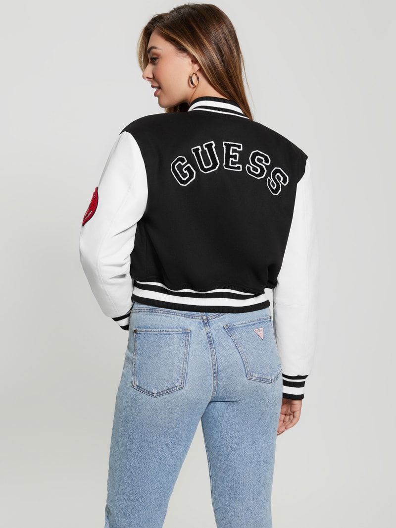 Guess Bear Varsity Jacket - Black Guess Bear Varsity Jacket - Black
