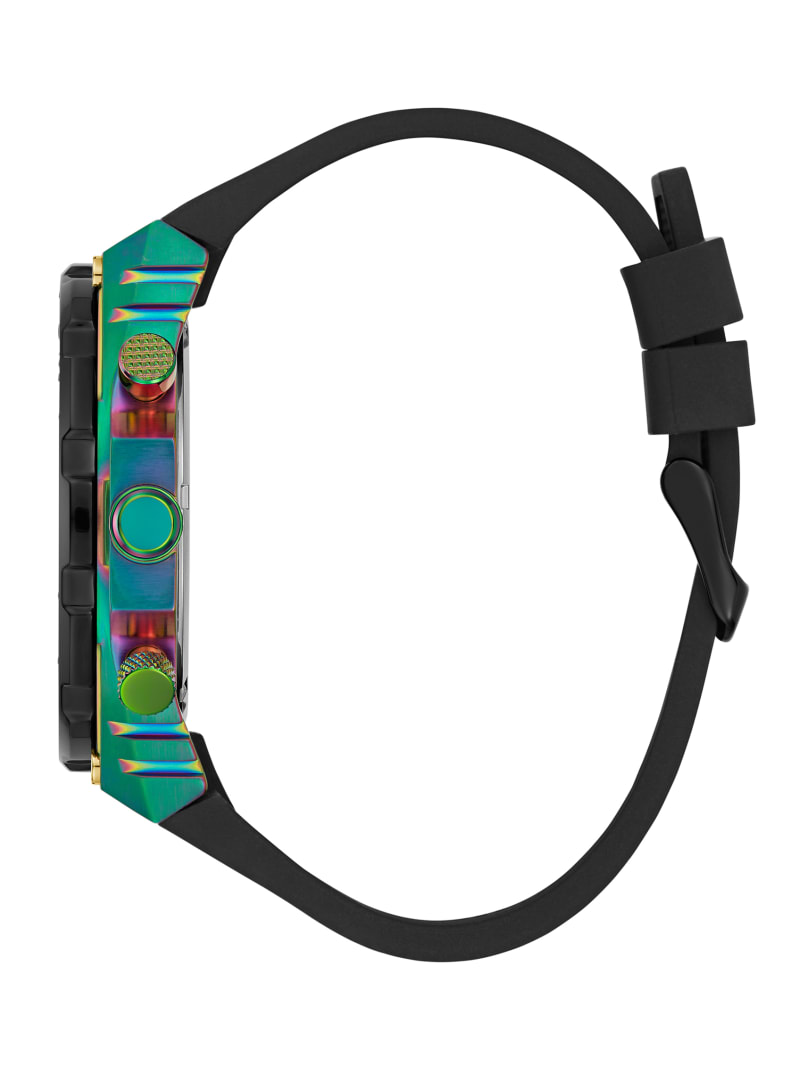 Guess Iridescent and Black Cut-Through Multifunction Watch - Black Guess Iridescent and Black Cut-Through Multifunction Watch - Black