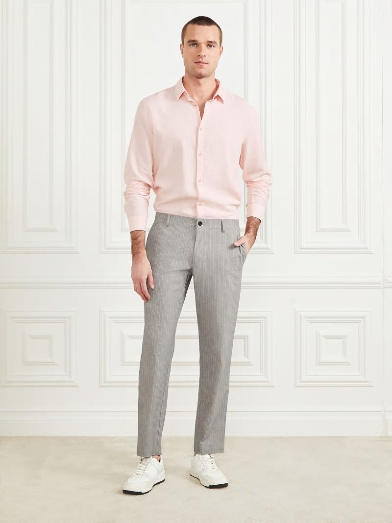 Guess Eco Joe It Linen-Blend Shirt - Pink Good Vibes Guess Eco Joe It Linen-Blend Shirt - Pink Good Vibes