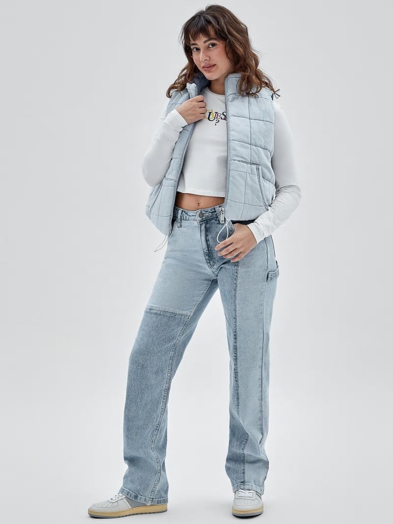 Guess GUESS Originals Denim Puffer Vest - Go Venice Lt Wash Guess GUESS Originals Denim Puffer Vest - Go Venice Lt Wash