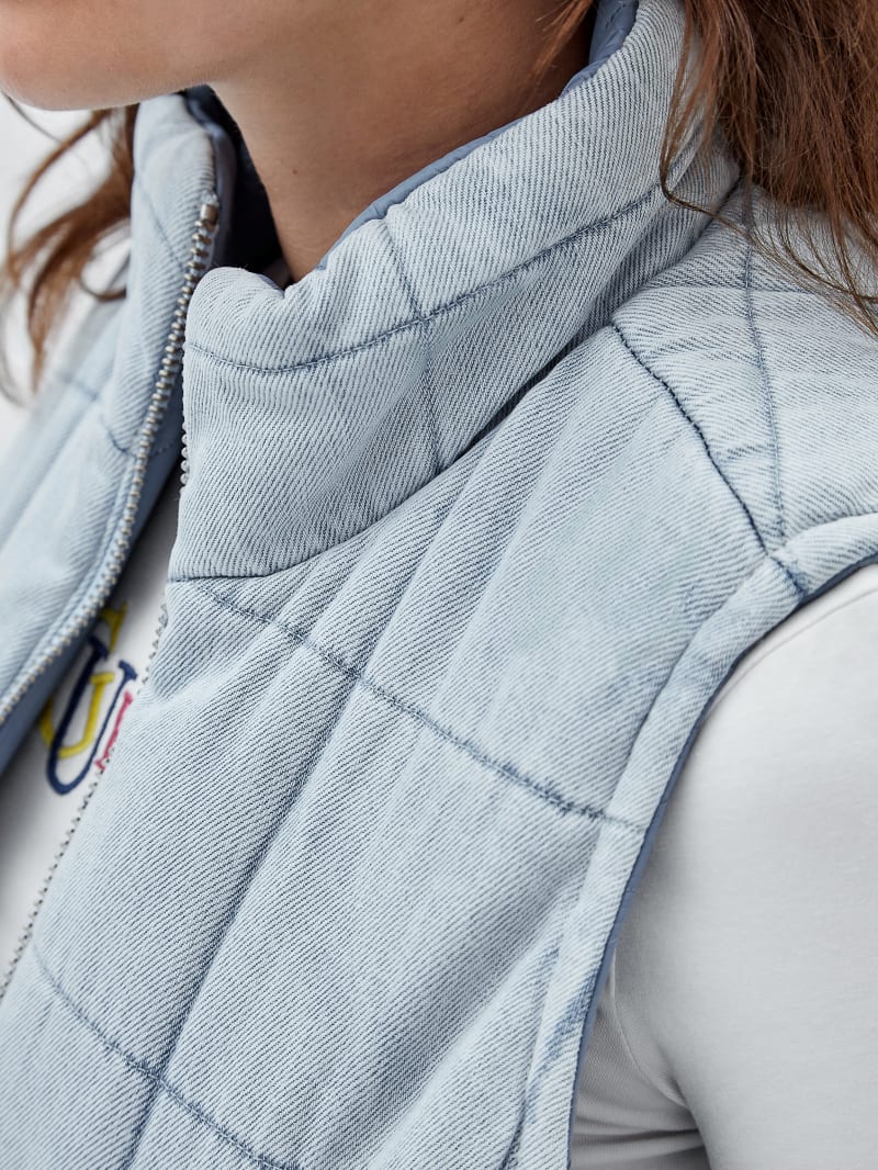 Guess GUESS Originals Denim Puffer Vest - Go Venice Lt Wash Guess GUESS Originals Denim Puffer Vest - Go Venice Lt Wash