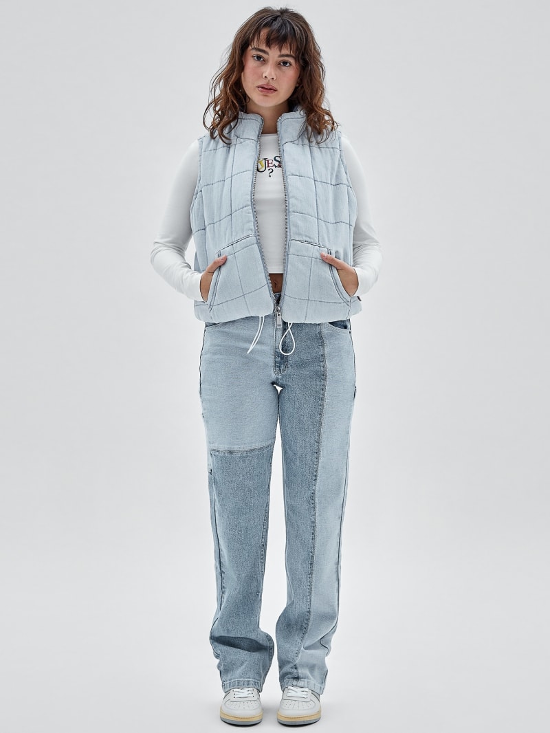 Guess GUESS Originals Denim Puffer Vest - Go Venice Lt Wash Guess GUESS Originals Denim Puffer Vest - Go Venice Lt Wash