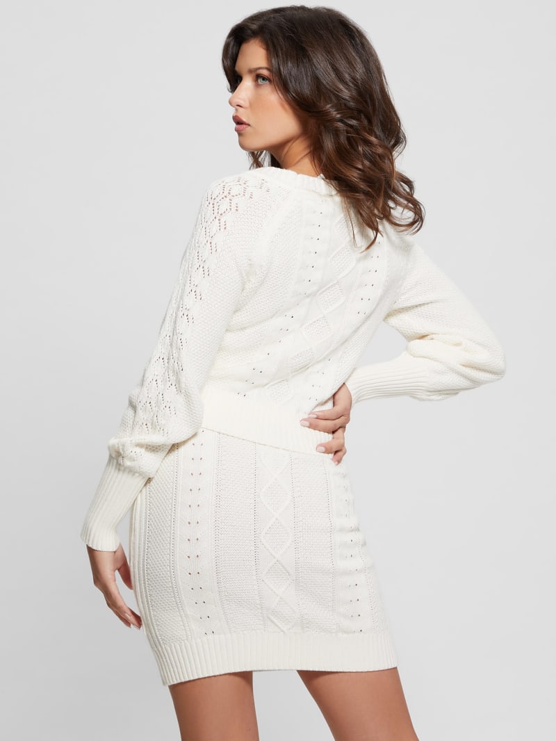 Guess Eco Brielle Cardigan Sweater - Cream White Guess Eco Brielle Cardigan Sweater - Cream White