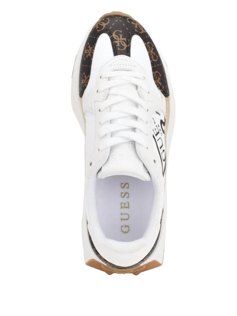 Guess Calebb Logo Print Sneakers - White Guess Calebb Logo Print Sneakers - White