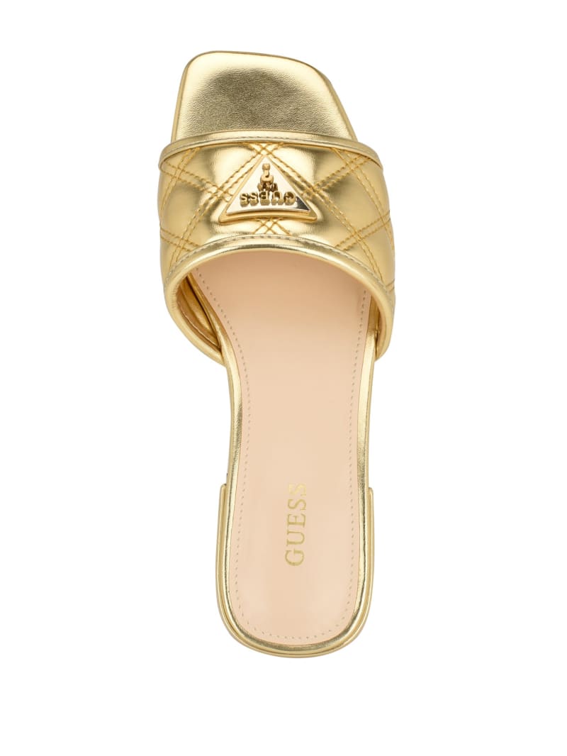 Guess Tameli Icon Slide Sandals - Gold Guess Tameli Icon Slide Sandals - Gold