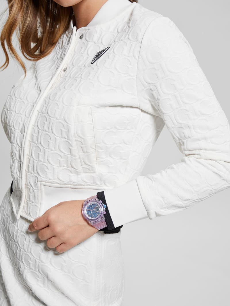 Guess Pink and Purple Multifunction Watch - Silver Guess Pink and Purple Multifunction Watch - Silver