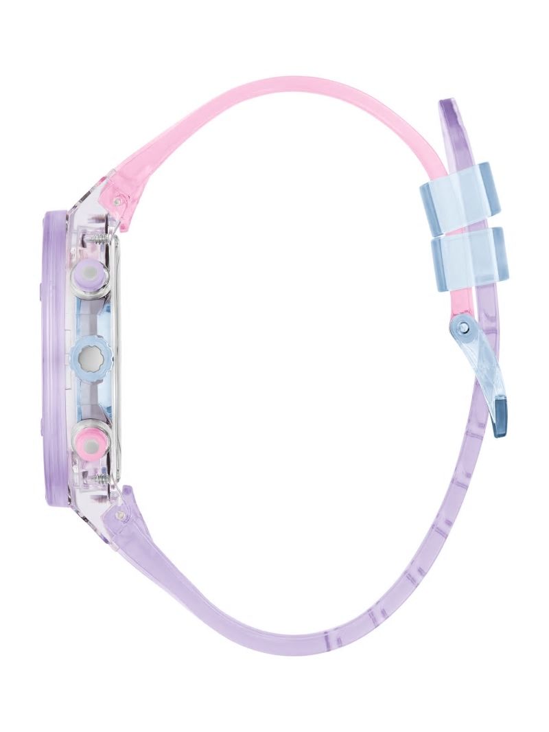 Guess Pink and Purple Multifunction Watch - Silver Guess Pink and Purple Multifunction Watch - Silver