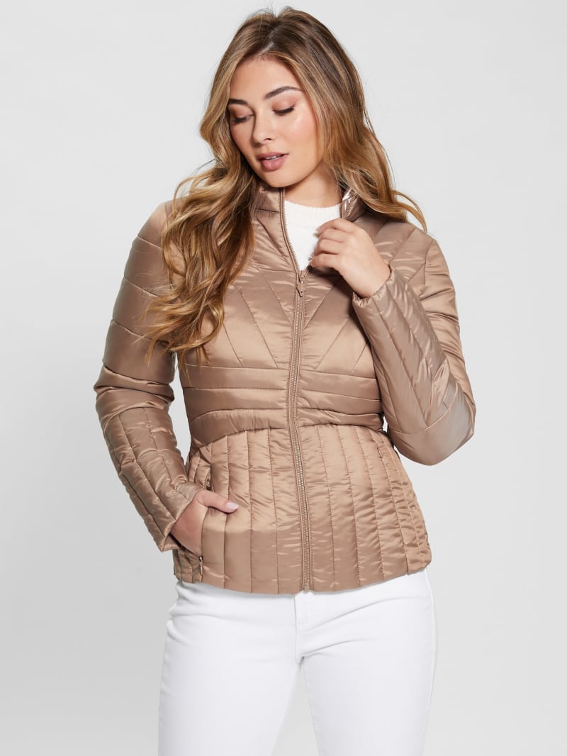 Guess Eco Valeria Puffer Jacket - Wet Sand Guess Eco Valeria Puffer Jacket - Wet Sand
