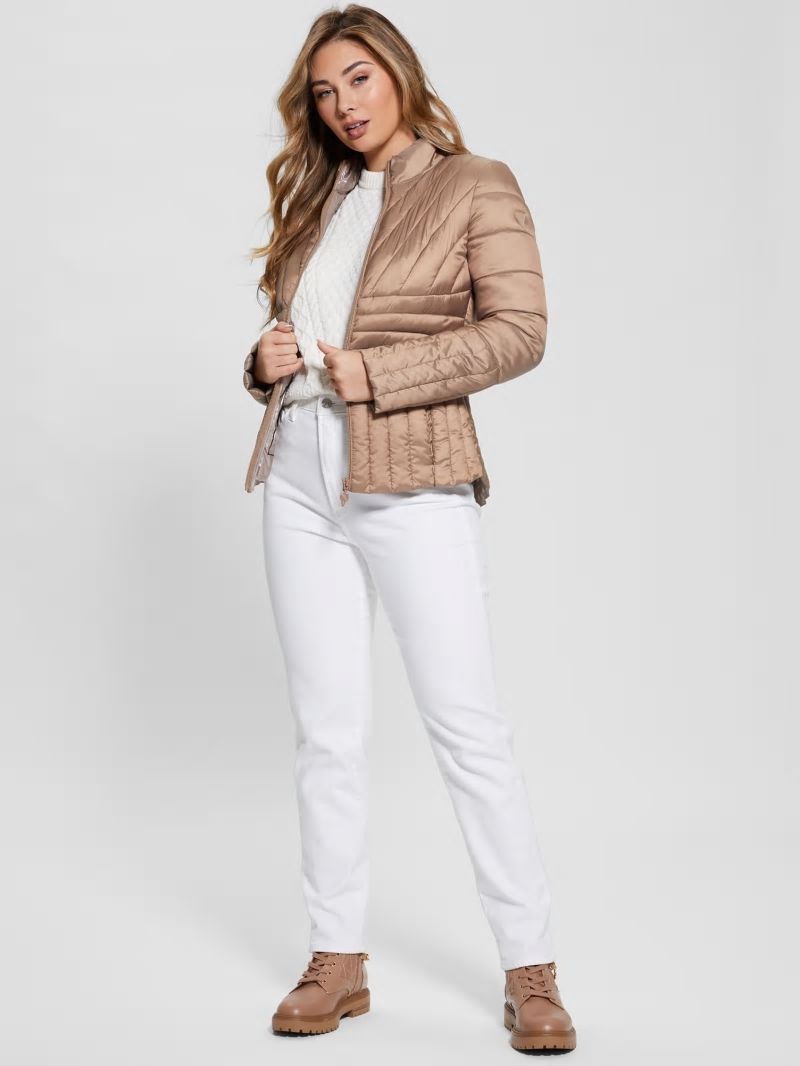 Guess Eco Valeria Puffer Jacket - Wet Sand Guess Eco Valeria Puffer Jacket - Wet Sand