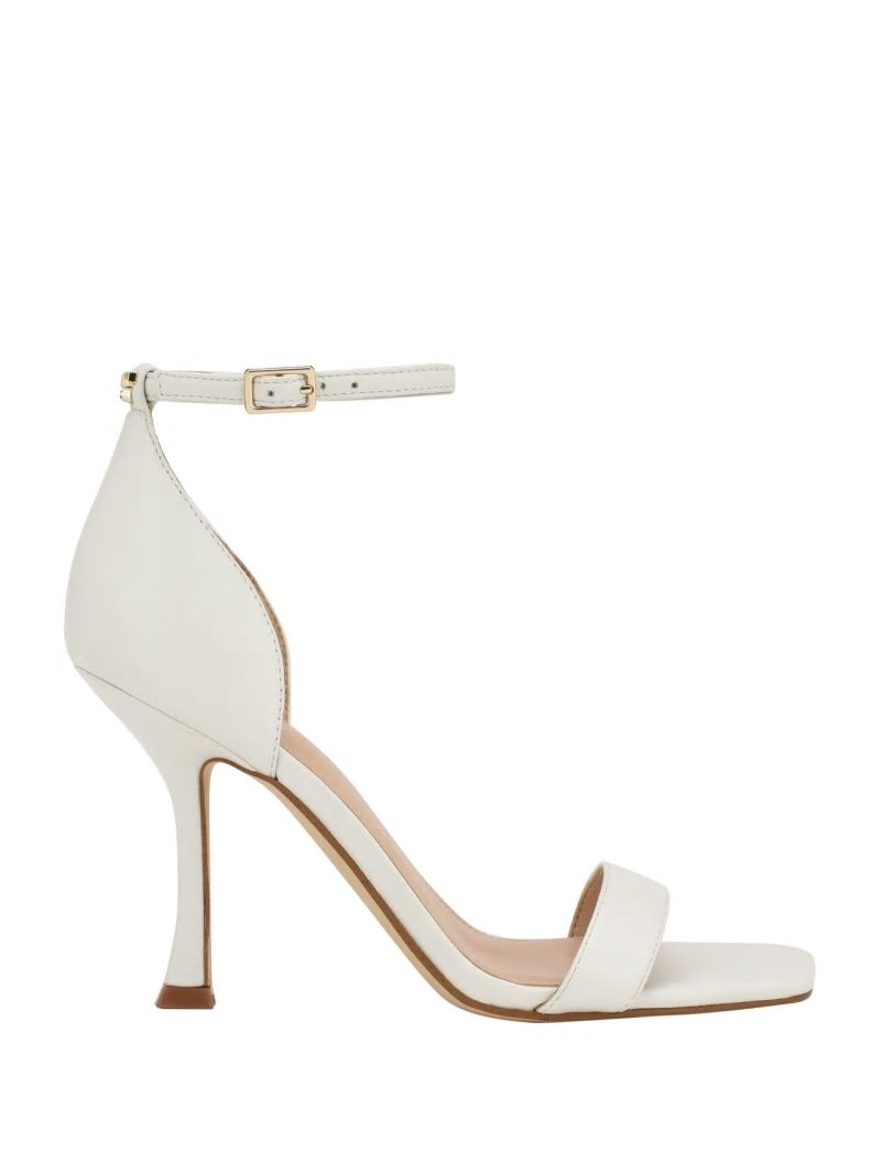 Guess Yael Leather Heels - White Graffiti Guess Yael Leather Heels - White Graffiti