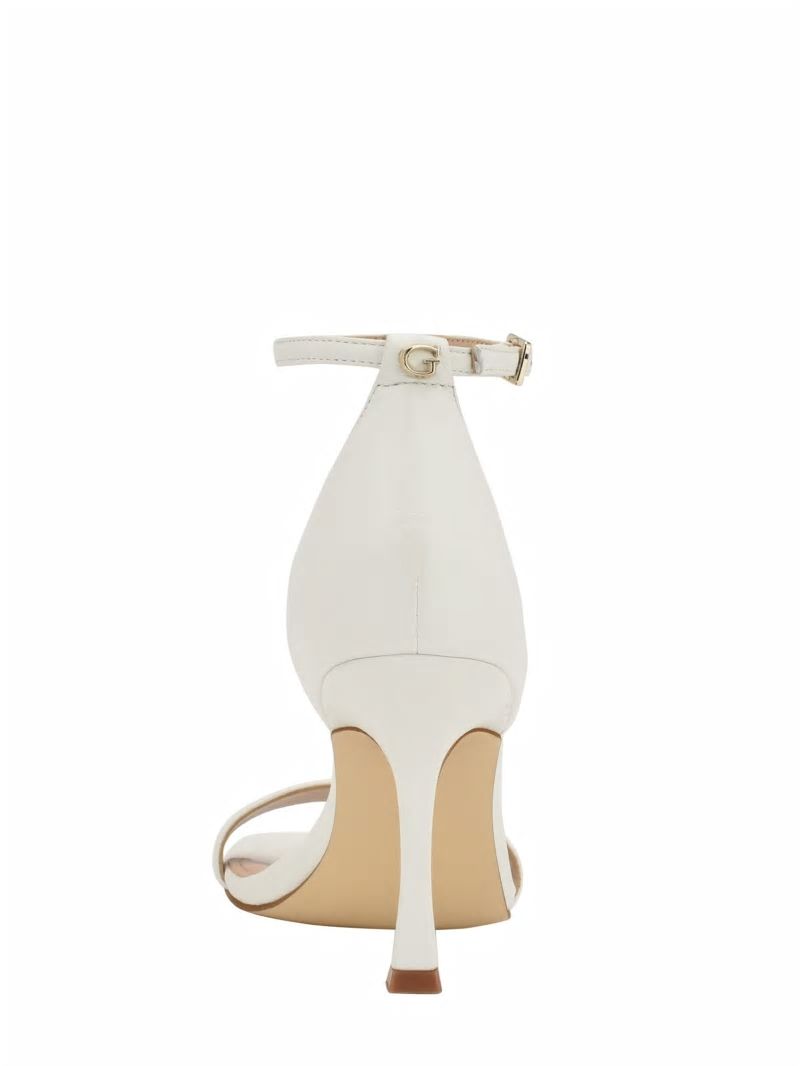 Guess Yael Leather Heels - White Graffiti Guess Yael Leather Heels - White Graffiti