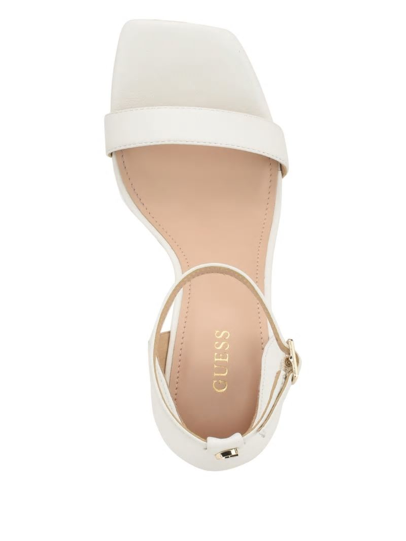 Guess Yael Leather Heels - White Graffiti Guess Yael Leather Heels - White Graffiti