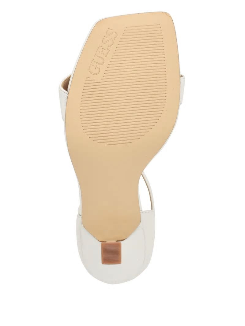 Guess Yael Leather Heels - White Graffiti Guess Yael Leather Heels - White Graffiti