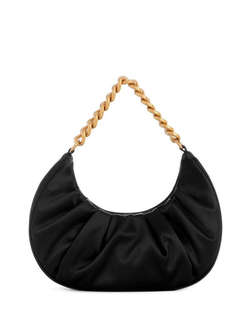 Guess Tori Satin Shoulder Bag - Black Guess Tori Satin Shoulder Bag - Black