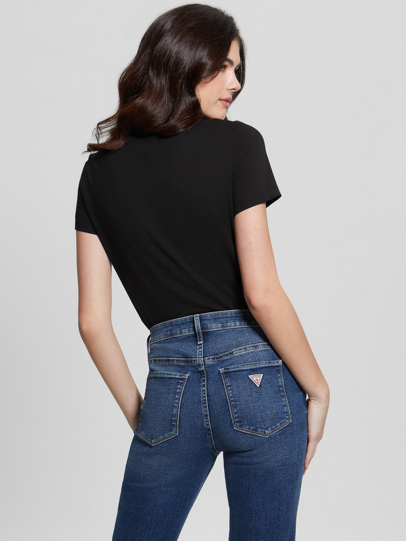 Guess Eco Multi-Tone Sequin Logo Tee - Black Guess Eco Multi-Tone Sequin Logo Tee - Black