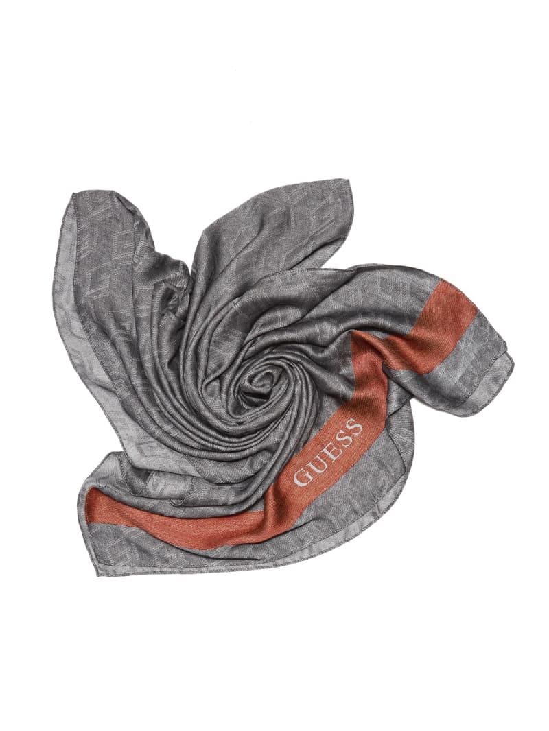 Guess Ederlo Cube Logo Scarf - Black Floral Print Guess Ederlo Cube Logo Scarf - Black Floral Print