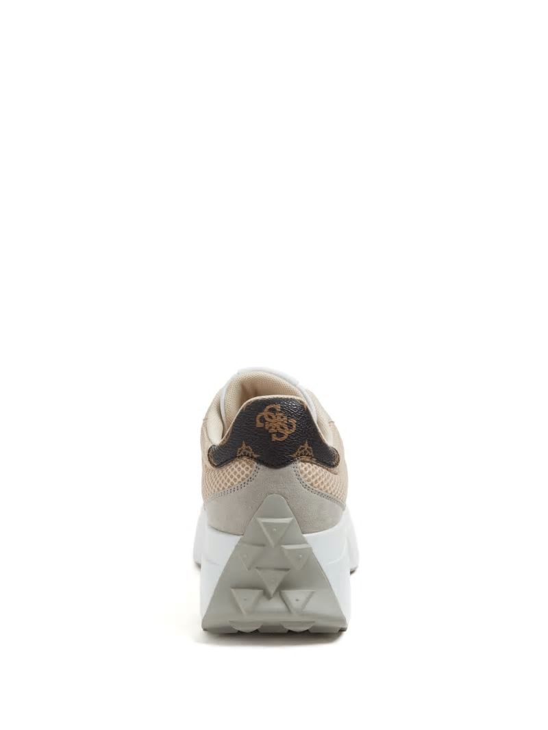 Guess Calebb Logo Print Sneakers - Medium Natural Logo Guess Calebb Logo Print Sneakers - Medium Natural Logo