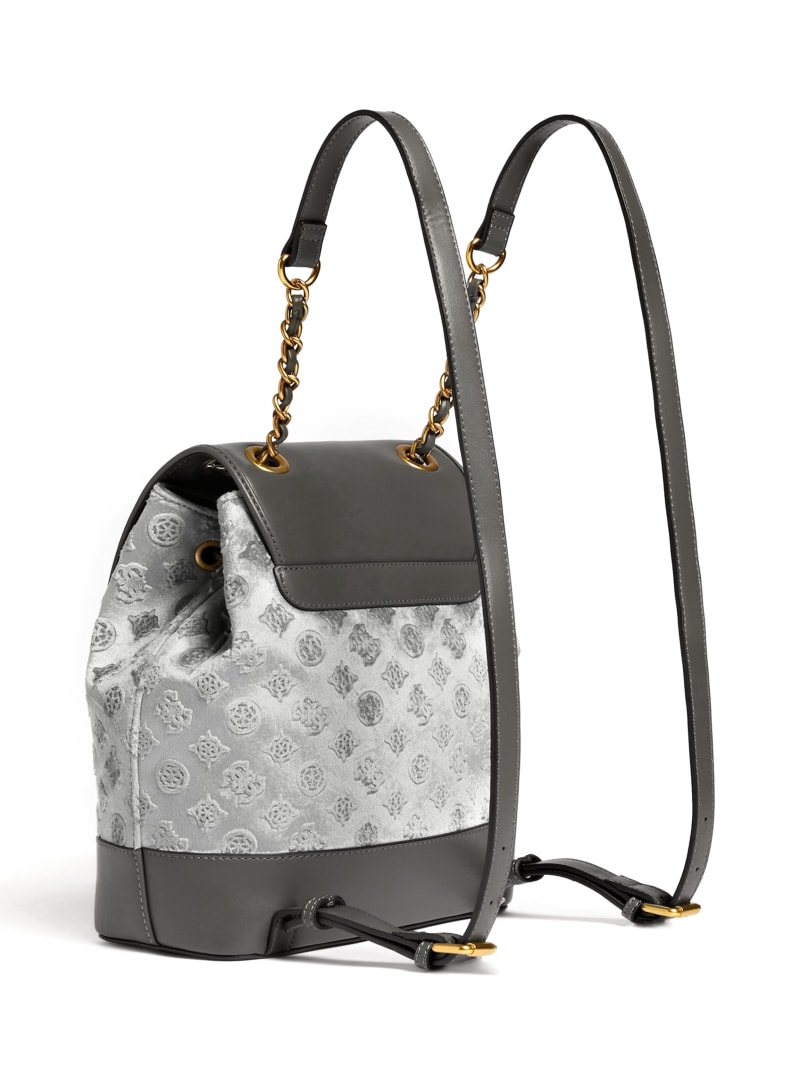 Guess Kimi Velvet Backpack - Smoke Grey Guess Kimi Velvet Backpack - Smoke Grey
