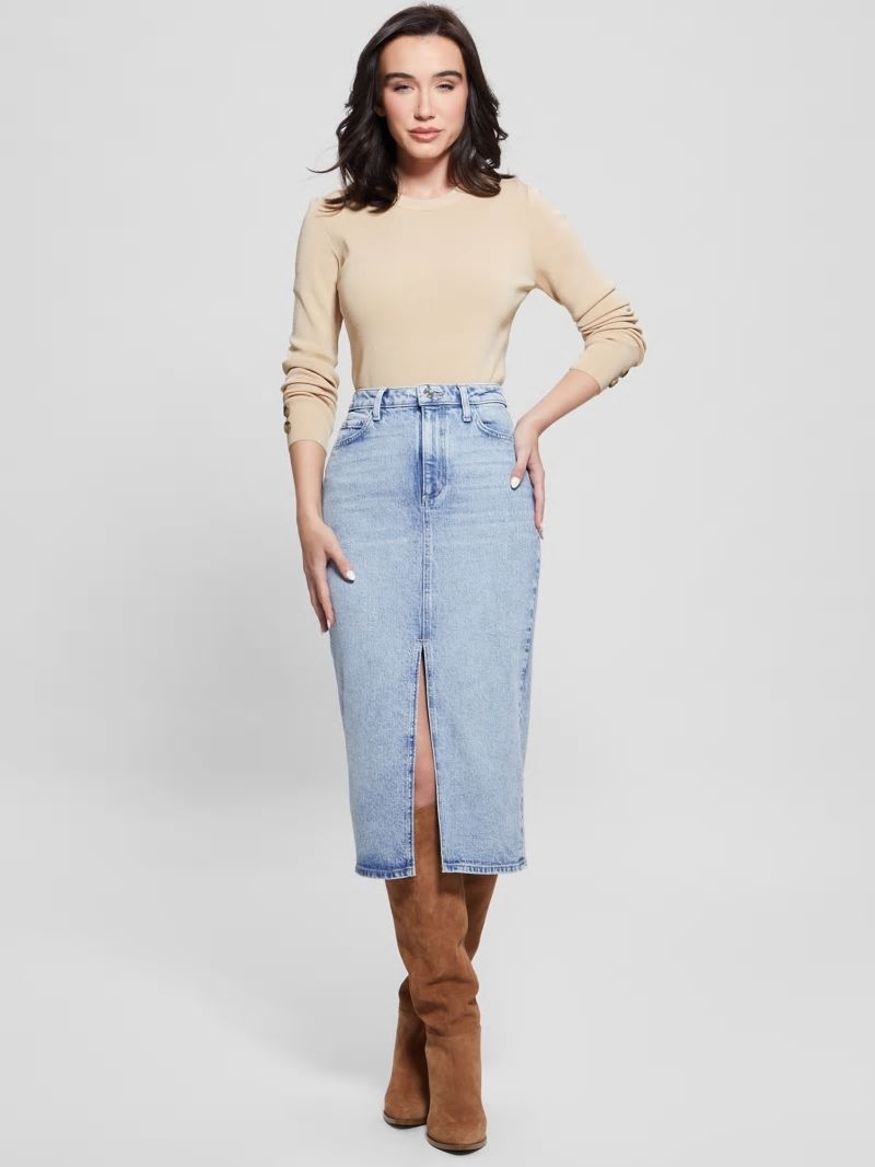 Guess Mila Denim Midi Skirt - Shallow Guess Mila Denim Midi Skirt - Shallow