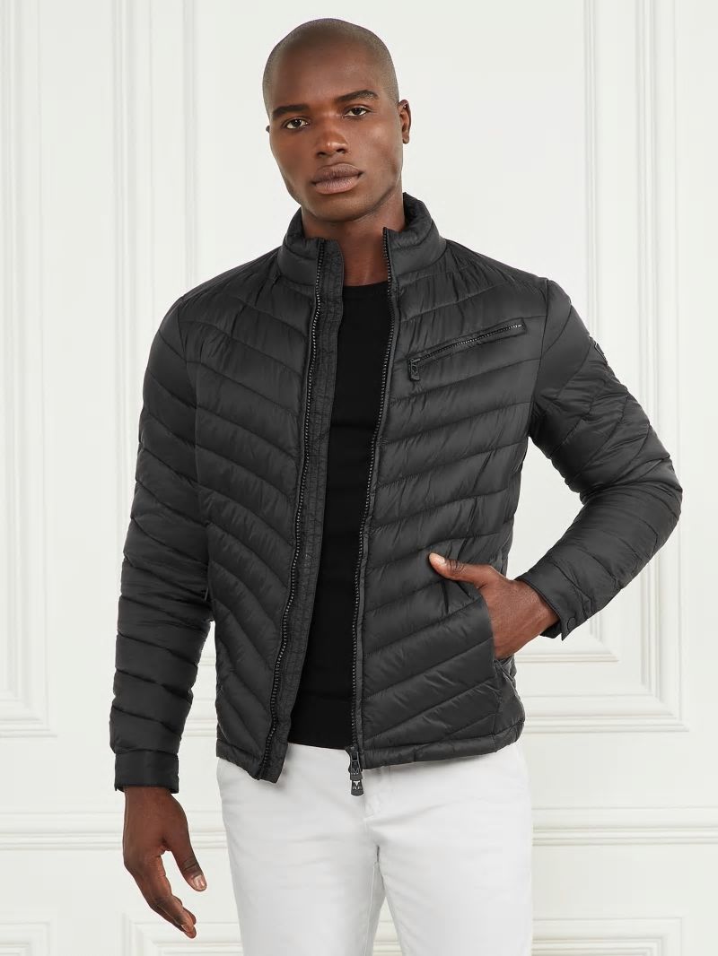 Guess Padded Chevron Jacket - Black Guess Padded Chevron Jacket - Black