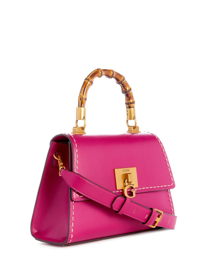 Guess Stephi Bamboo Handle Mini Satchel - Magenta Guess Stephi Bamboo Handle Mini Satchel - Magenta