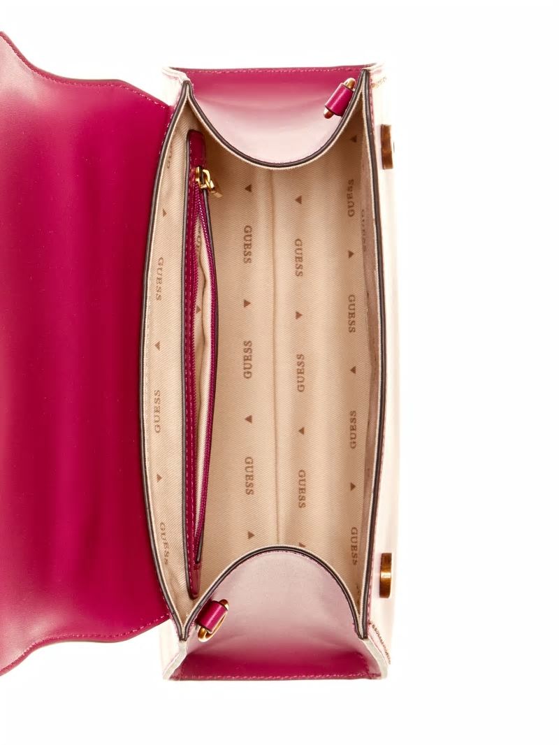 Guess Stephi Bamboo Handle Mini Satchel - Magenta Guess Stephi Bamboo Handle Mini Satchel - Magenta