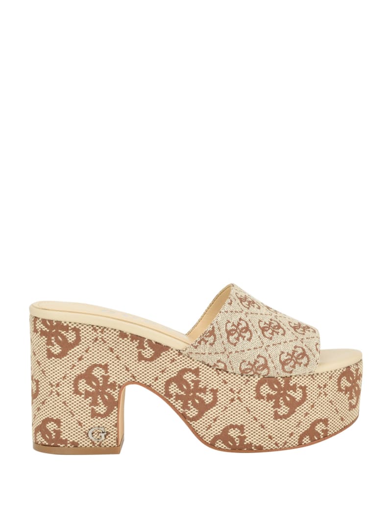Guess Yapplea Quattro G Platform Mules - Medium Brown Guess Yapplea Quattro G Platform Mules - Medium Brown
