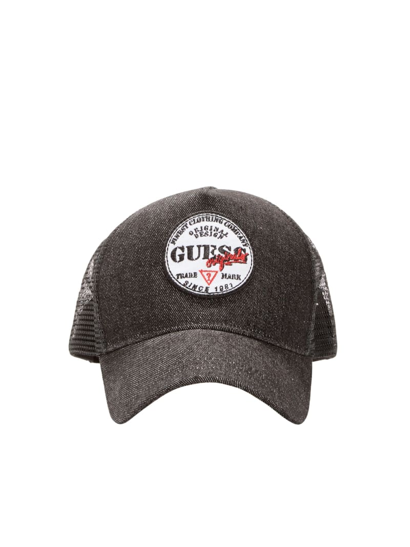 Guess GUESS Originals Denim Trucker Hat - Black Guess GUESS Originals Denim Trucker Hat - Black