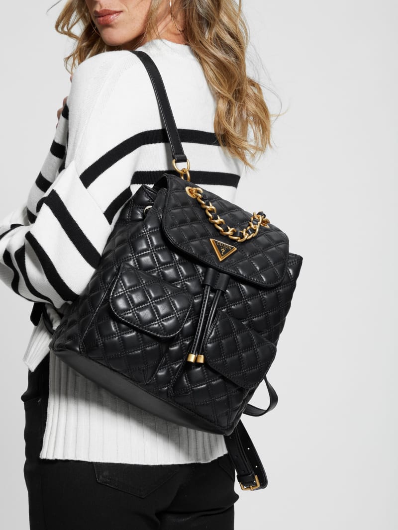 Guess Giully Quilted Backpack - Black Guess Giully Quilted Backpack - Black