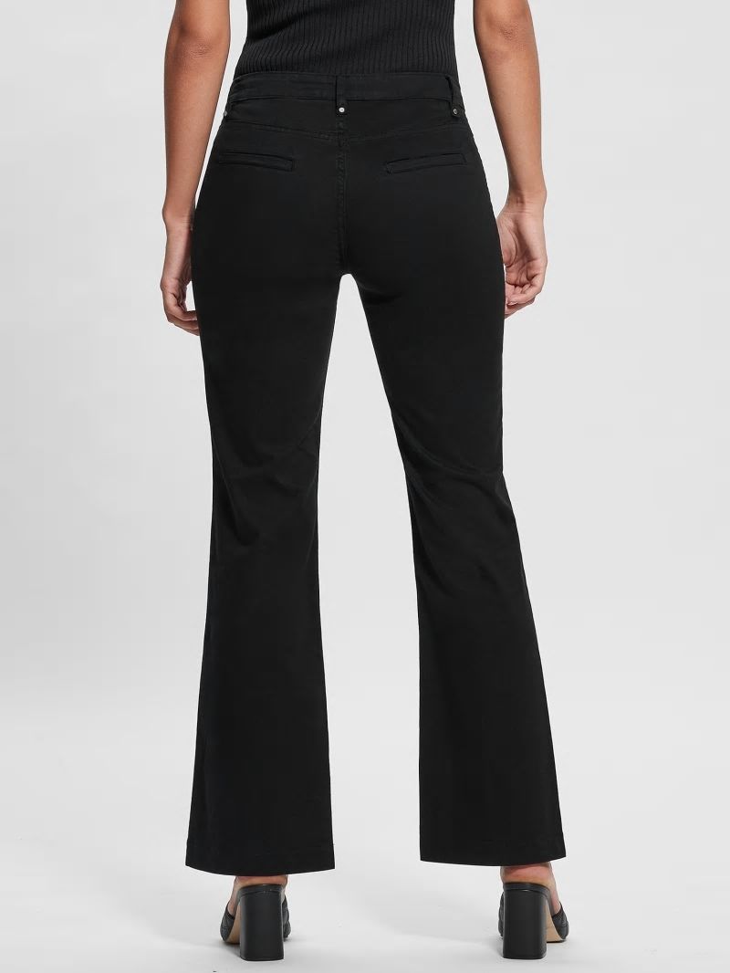 Guess Sateen Chain Sexy Bootcut Pants - Black Guess Sateen Chain Sexy Bootcut Pants - Black