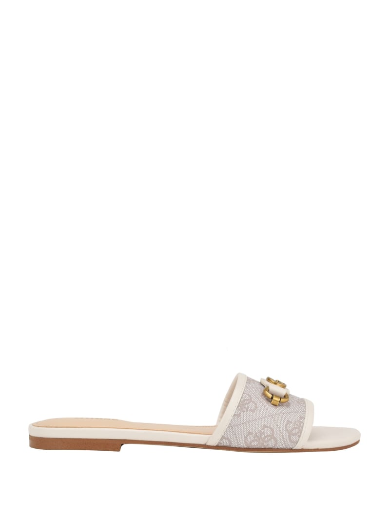 Guess Hammi Logo Slide Sandals - Ivory 150 Guess Hammi Logo Slide Sandals - Ivory 150