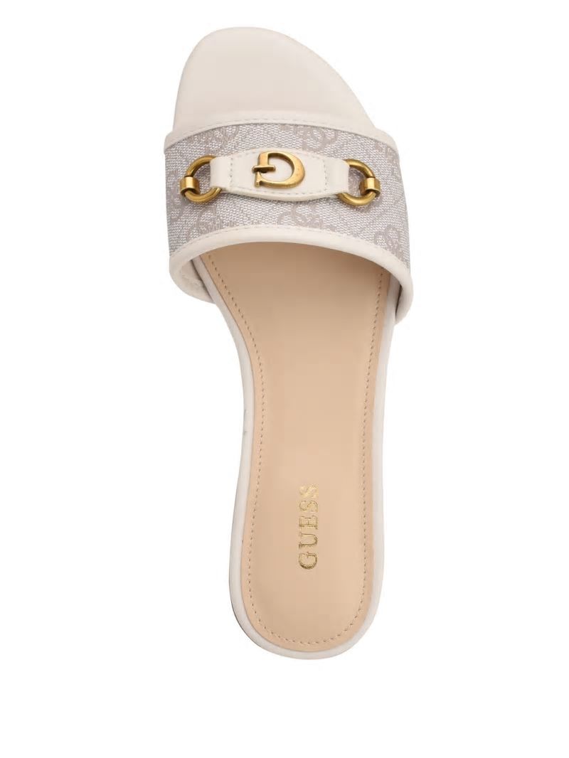 Guess Hammi Logo Slide Sandals - Ivory 150 Guess Hammi Logo Slide Sandals - Ivory 150